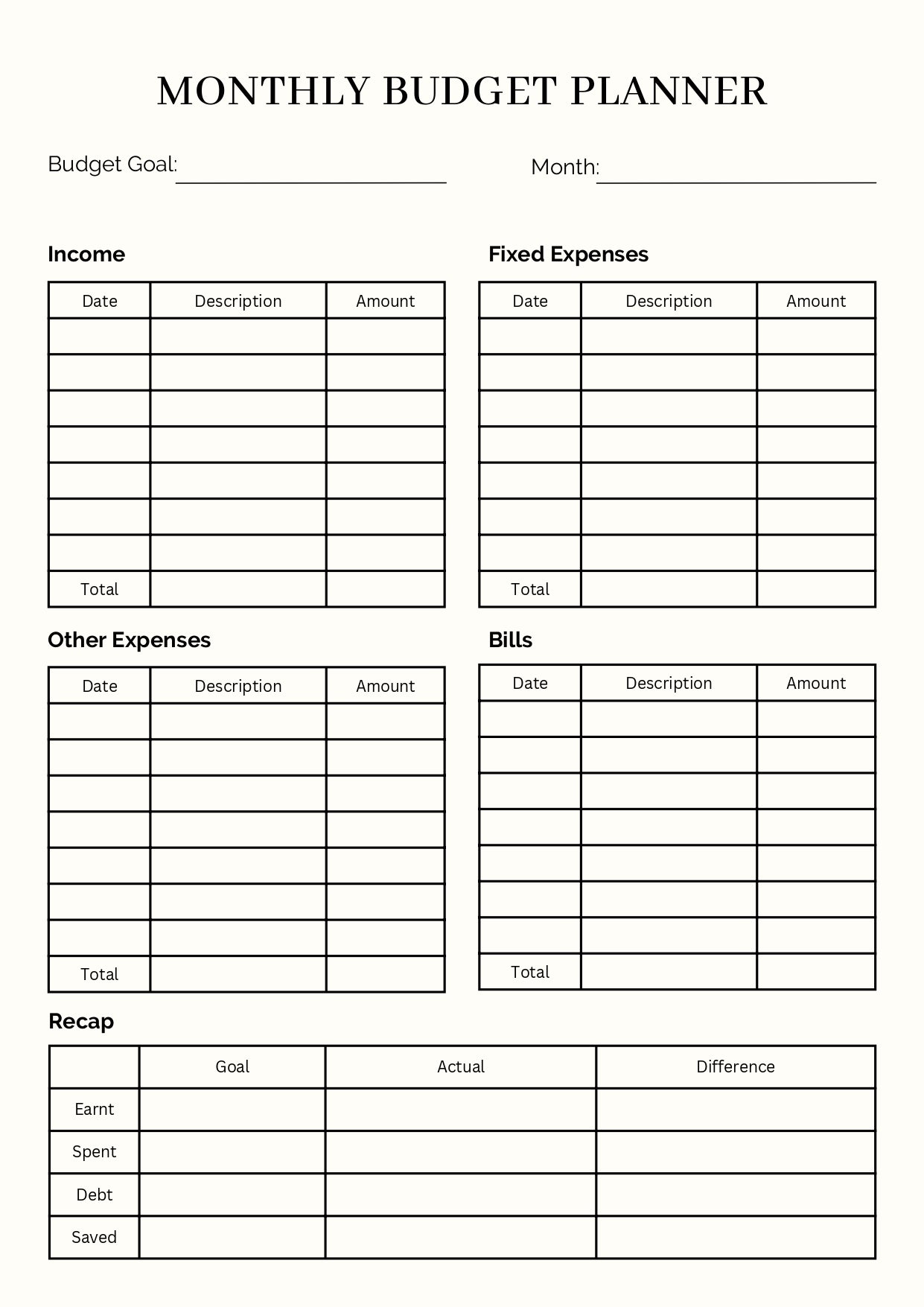 Finacial Budget Planner